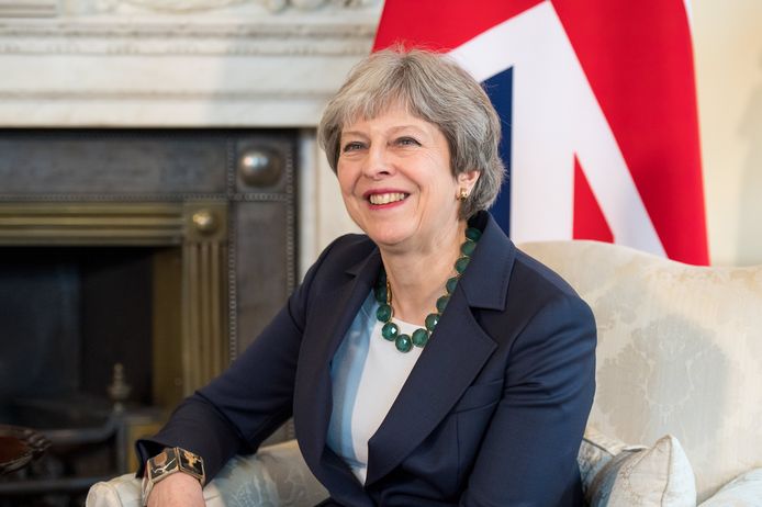 Brits premier Theresa May. De Britse regering vraagt de EU de overgangsperiode naar de brexit te verlengen.