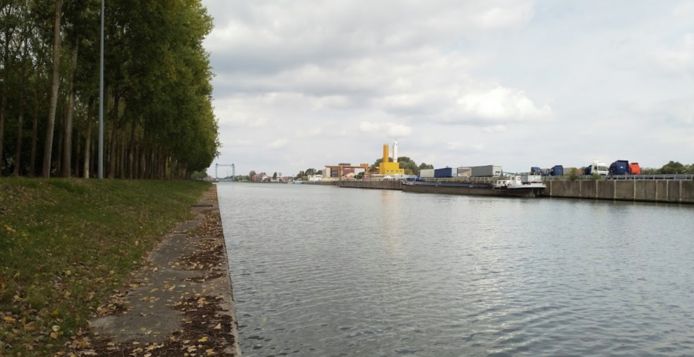De Westdijk in Willebroek, waar het ongeval gebeurde.