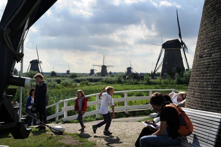 De molens in Kinderdijk. Beeld Marcel van den Bergh / de Volkskrant