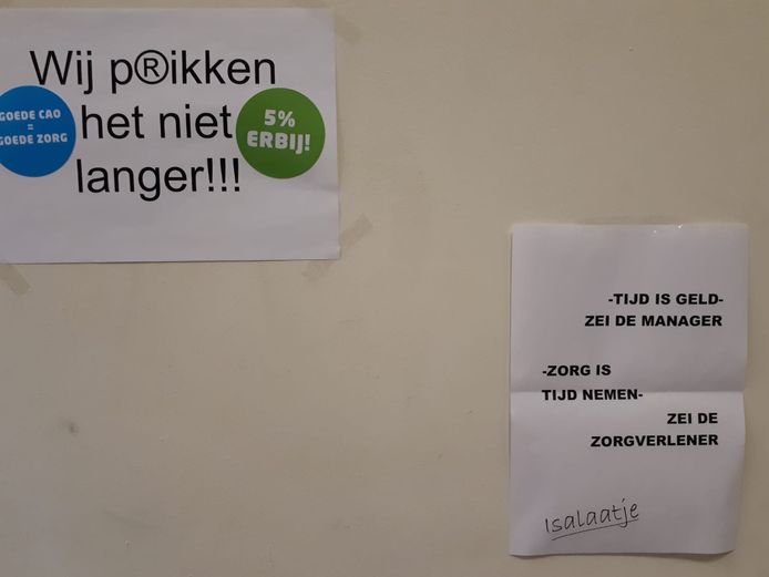 Actieposters in de wandelgangen van Isala.