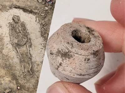 Netjes met de voeten naar het oosten, zo werd er ooit begraven aan de Dorpsweg in Poederoijen