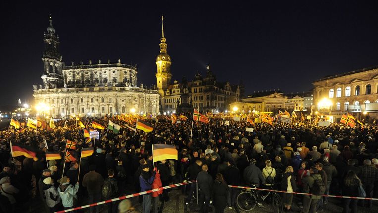 Pegida-demonstratie in Dresden Beeld anp