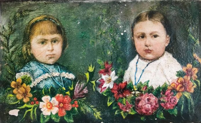 Pieter Daens maakte een schilderij van Maria en Anna Daens, zijn dochters.