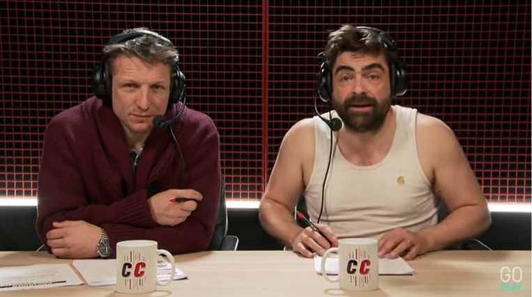 Wesley Sonck: ‘Als we per ongeluk iets kwetsends tegen elkaar zeggen tijdens de uitzending, dan kaarten we dat aan.’ 
Pedro Elias: ‘Zoals in de sm-club, met een codewoord als je wilt dat het stopt.’Container Cup Beeld SBS