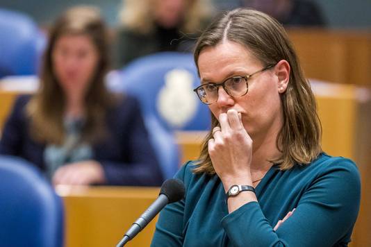 ChristenUnie-Kamerlid Mirjam Bikker tijdens het debat dat afgelopen week in de Tweede Kamer werd gevoerd over 2G.