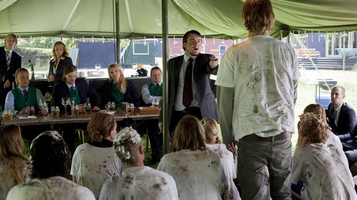 Beeld van de fictieve ontgroening van de studentenvereniging in de BNN-serie Feuten.