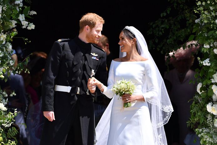 Le prince Harry et Meghan Markle lors de leur mariage en 2018