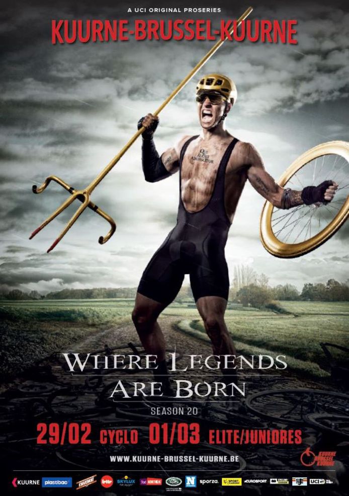 Vorig jaar viel de eer nog te beurt aan Zico Waeytens, de ex-wielrenner die plots bokser werd. Hij poseerde, als een soort gladiator, op de nieuwste affiche van Kuurne-Brussel-Kuurne.