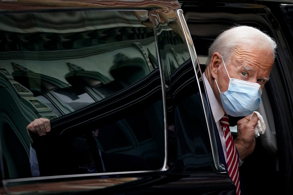 Joe Biden in Wilmington, Delaware, om een toespraak te geven over het coronavirus. 