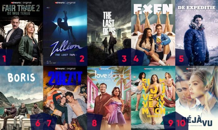 The most popular titles on Streamz in 2023