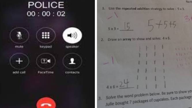 Un enfant appelle la police pour faire ses devoirs de maths