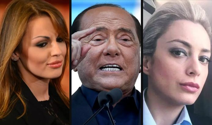 Vlnr: Francesca Pascale (34), Silvio Berlusconi (83) en Marta Fascina (30).