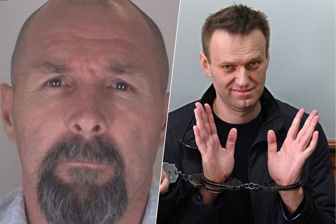 Oppositieleider Aleksej Navalny (rechts) had geruild moeten worden voor huurmoordenaar Vadim Krasikov (links).