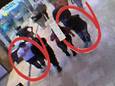 De twee zakkenrollers worden door agenten op camerabeelden gespot.