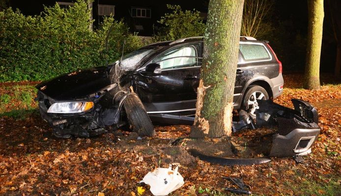 Twee mensen zijn gewond geraakt nadat hun auto tegen een boom botste op de Runweg in Berlicum.