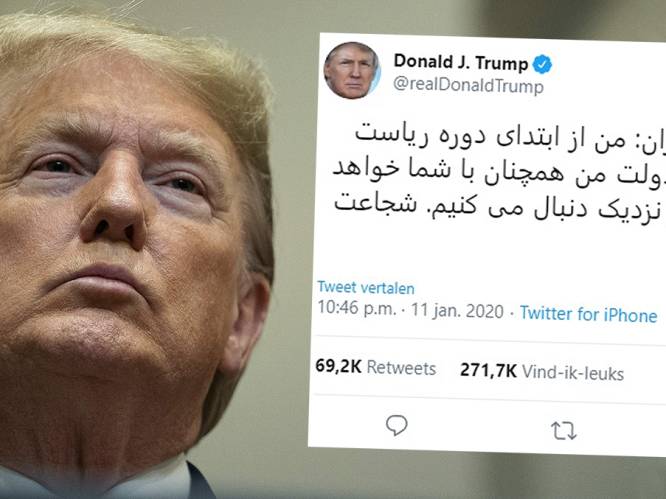 Trump twittert nu ook in Perzisch: “Ik sta aan jullie kant”
