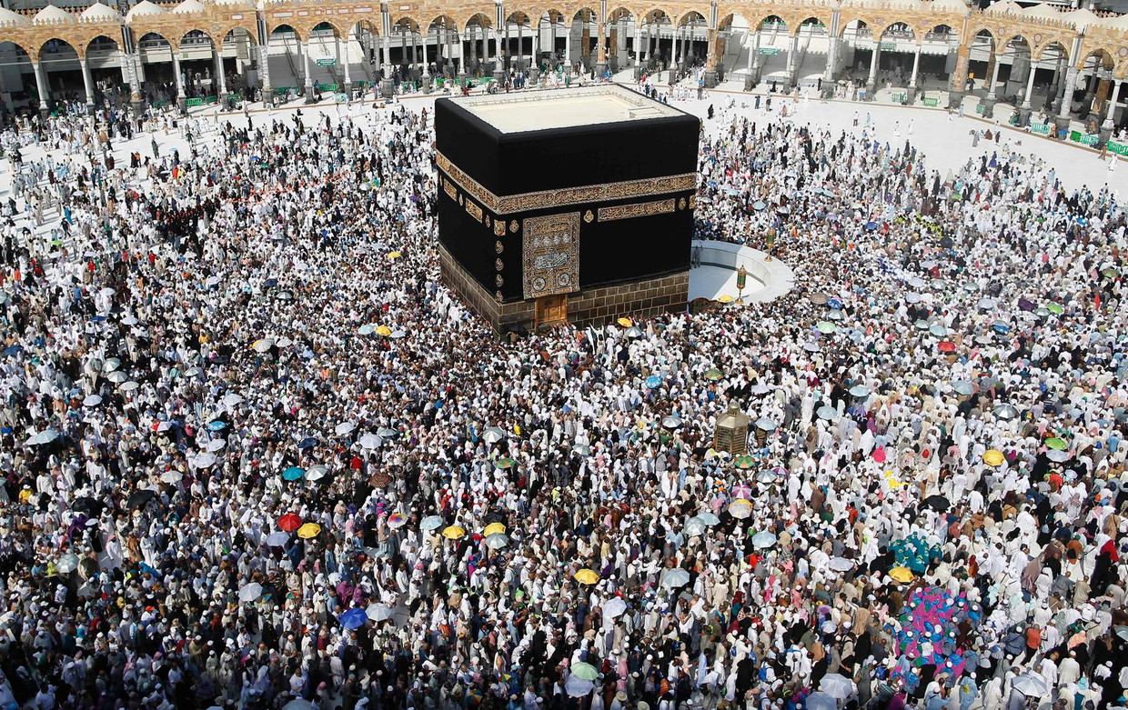 De Kaäba in Mekka tijdens de hadj-pelgrimage. Beeld afp