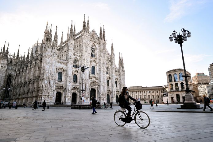 Milaan ligt in een regio die van oranje naar rood gaat in Italië: Lombardije.