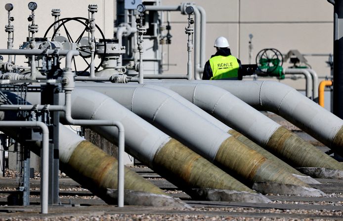 Pijpen van de Nord Stream 1 in Duitsland.