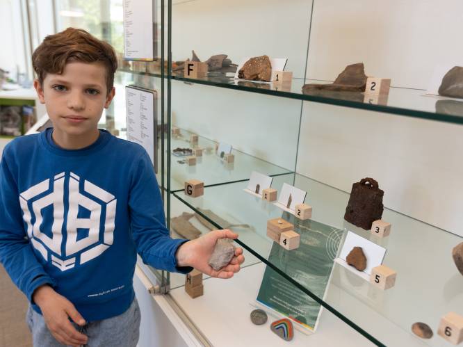 Loïc (11) uit Lummen vindt bijltje van minstens 3.000 jaar oud: “Iemand heeft er uren over gedaan om die steen mooi glad te krijgen” 
