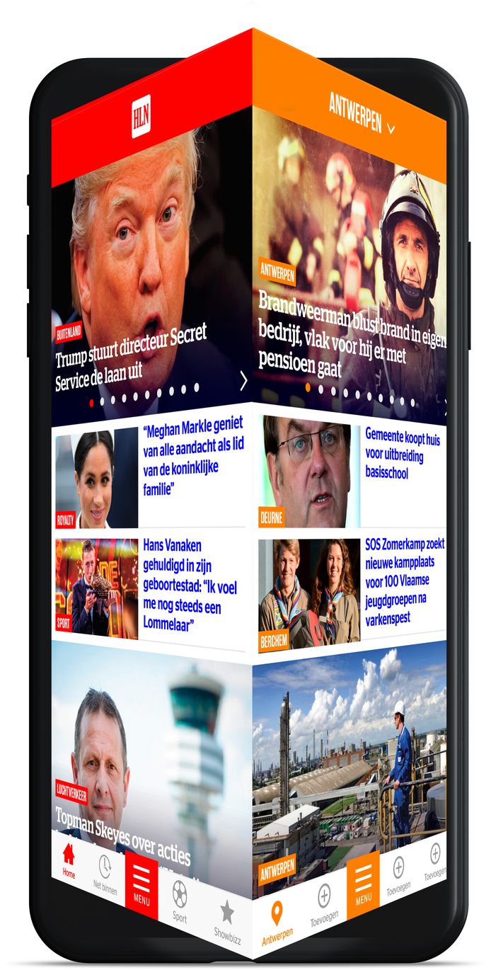 De nieuwe HLN-app telt voortaan vier verschillende werelden: nieuws, in de buurt, video en fun