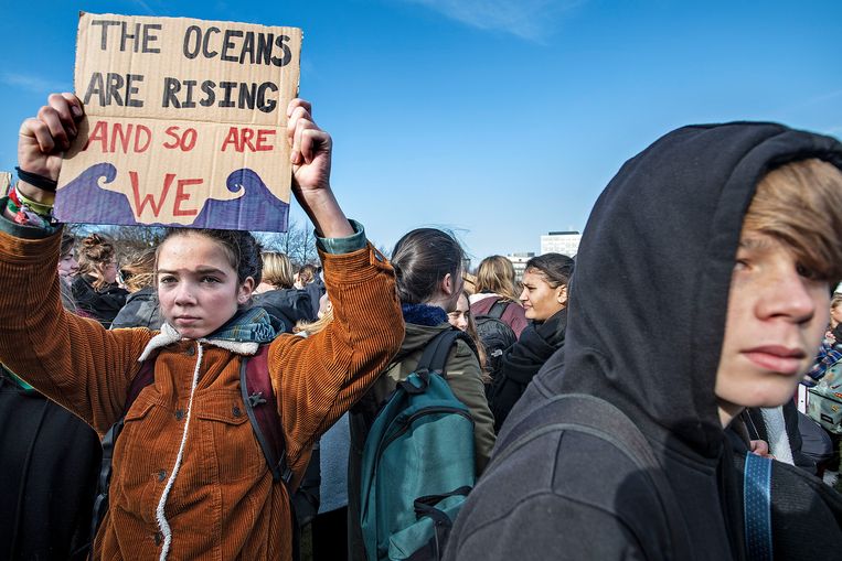 De klimaatdemonstratie in Den Haag, 7 februari 2019. Beeld  Guus Dubbelman