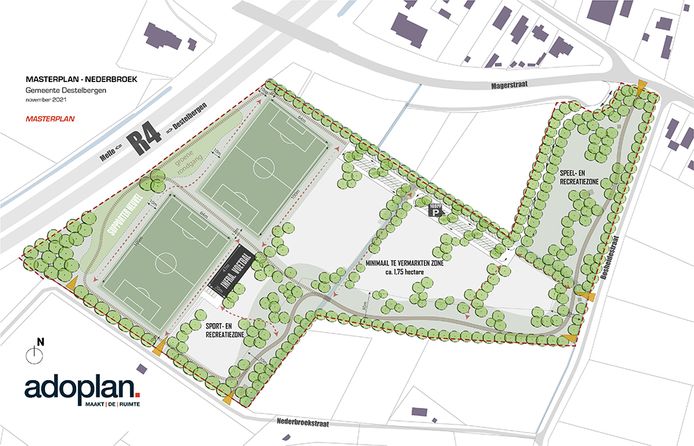 Masterplan voor de inrichting van sportpark Nederbroek.