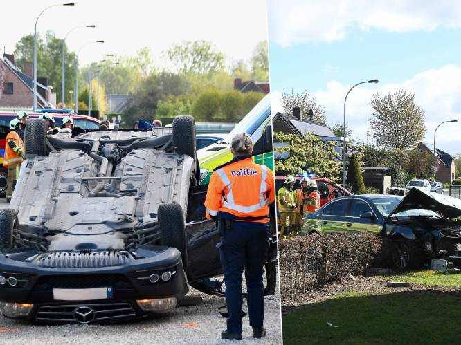 Twee auto’s knallen op elkaar op kruispunt met voorrang van rechts: twee kinderen raken lichtgewond