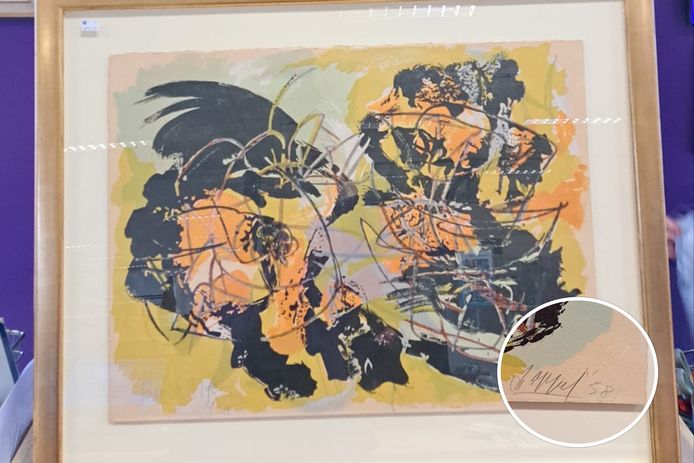 Bij het Goed in Enschede is afgelopen vrijdag een lithografie van Karel Appel verkocht voor 99 euro.