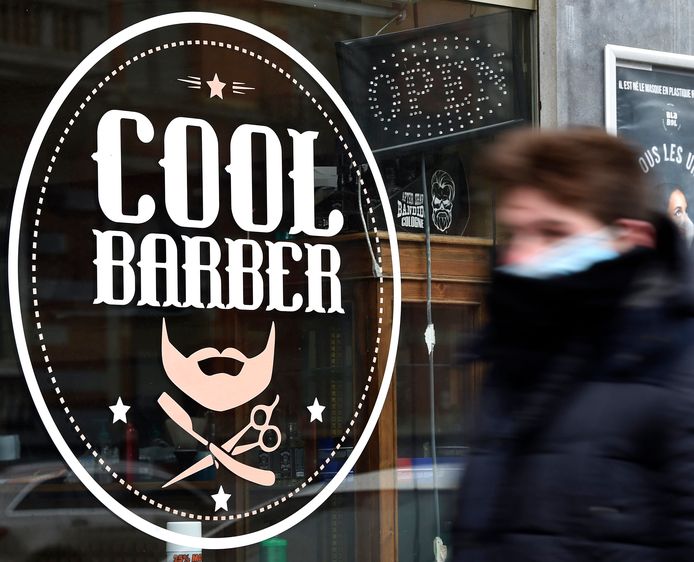 Barbier fermé à Bruxelles, ce 1er février dernier.