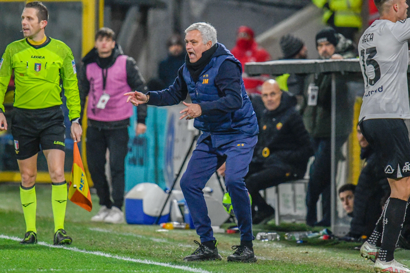 José Mourinho tijdens een duel van AS Roma.