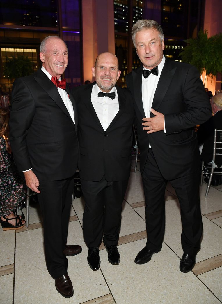 From left to right Peter May, Jaap van Zweden & Alec Baldwin at the Philharmonic's Opening Gala in New York.  Image Getty Images