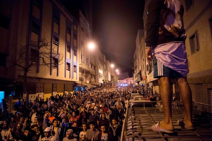 Bij eerdere protestmarsen in Al Hoceima was de sfeer al zeer gespannen.