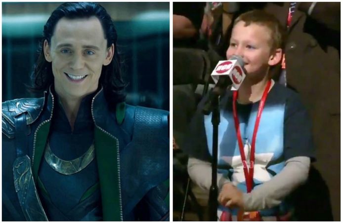 Deze kleine Marvel fan heeft een brandende vraag voor Tom Hiddleston: "Is Loki écht dood?"