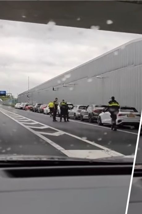 Trouwstoet met dertien auto langs de kant gezet op de A4: inzittenden ‘stapten uit op snelweg’