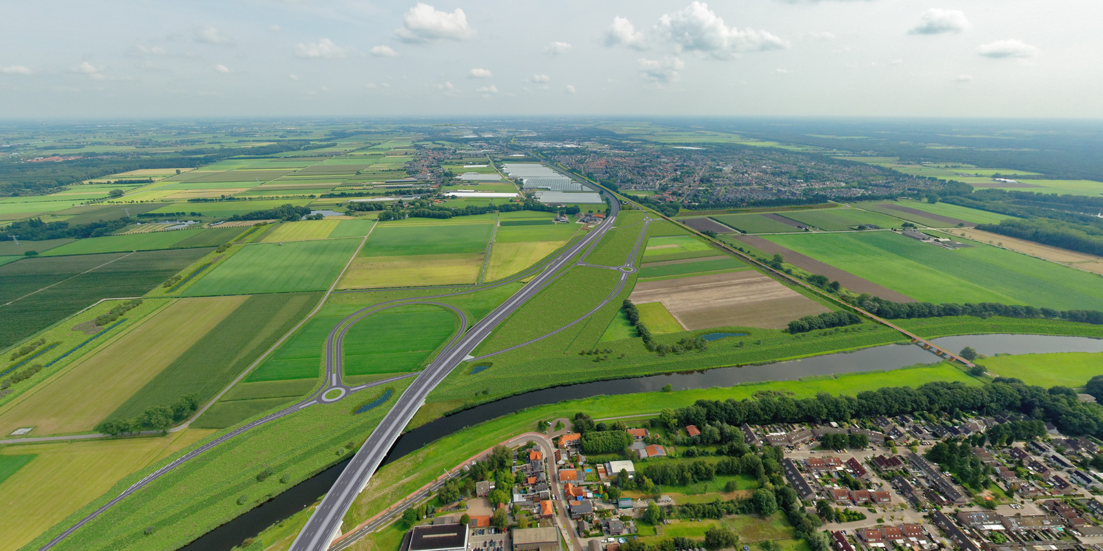 De nieuwe verkeerssituatie in de Baardwijkse Overlaat tussen Waalwijk en Drunen, als de plannen tenminste worden uitgevoerd.