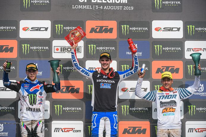 Van links naar rechts: Glenn Coldenhoff, Tim Gajser en Romain Febvre.