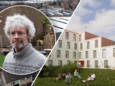 Erik Jan Bos kijkt ineens uit op een loods van 8,5 meter hoogte in Bunnik. Rechts: Referentiebeeld van tijdelijke, modulaire woningen die moeten verrijzen op de Winkelsteeg in Nijmegen.