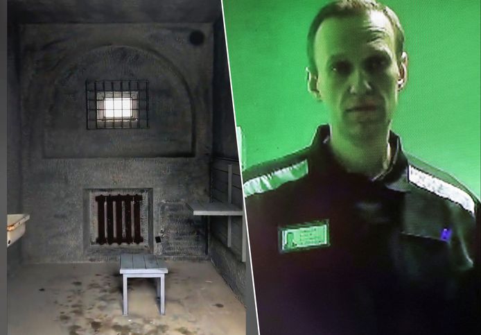 Aanhangers Navalny plaatsen replica van cel in Berlijn