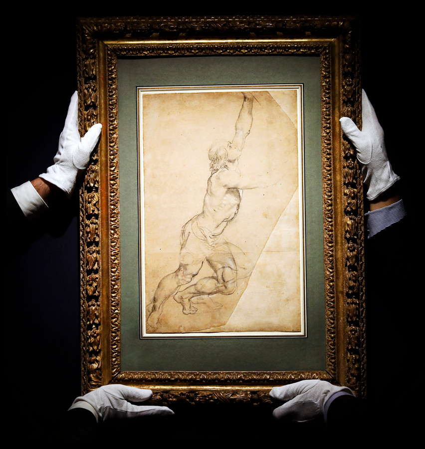 De tekening van Rubens die door prinses Christina verkocht is aan een anonieme koper.