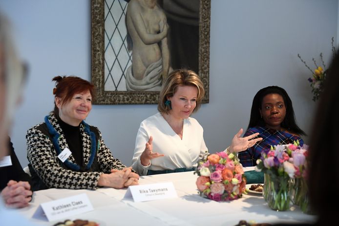Koningin Mathilde ontmoet vrouwen uit diverse sectoren van de Provincie Vlaams-Brabant.