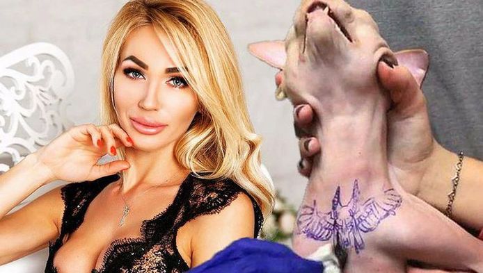 Elena Ivanickaya liet een gevleugelde Anubis - een Egyptische god - op de borst van haar huisdier tatoeëren.