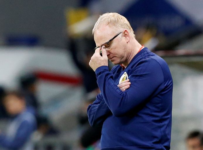 Teleurstelling bij de Schotse bondscoach Alex McLeish.