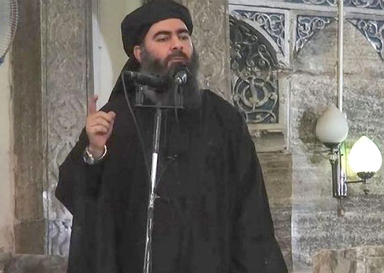 Al-Baghdadi verschijnt zelden in het openbaar en er zijn maar een paar foto's van hem bekend. Hij wordt daarom ook 'de onzichtbare sjeik' genoemd Beeld EPA