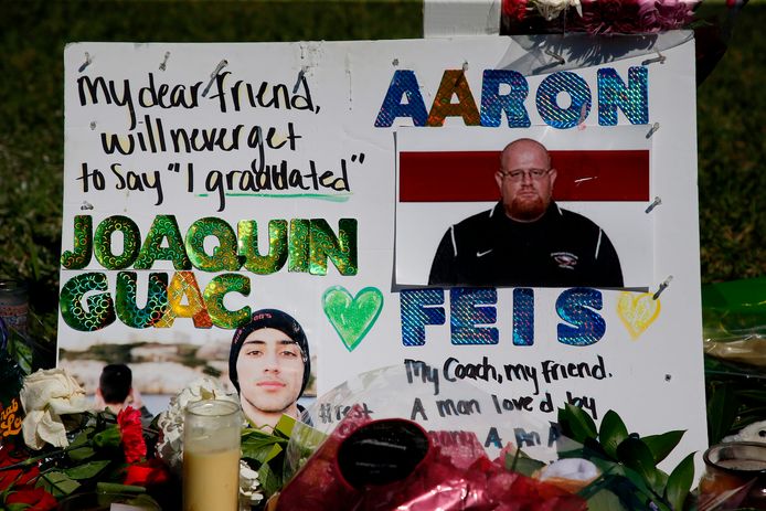Joaquin Oliver en Aaron Feis, twee van de zeventien dodelijke slachtoffers van de schietpartij in de Marjory Stoneman Douglas High School.