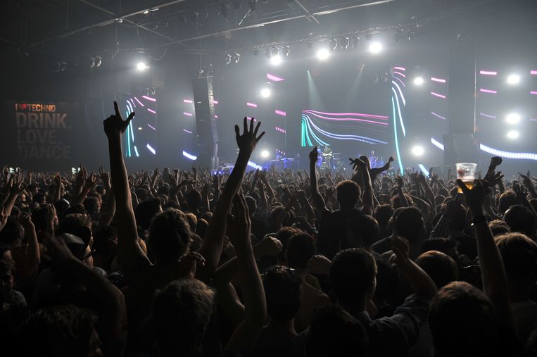 Sfeerbeeld van I love techno in Gent. Beeld BELGAIMAGE