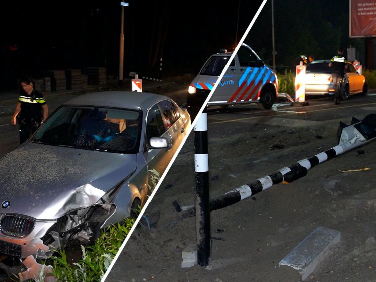 Beschonken bestuurder laat spoor van vernieling na