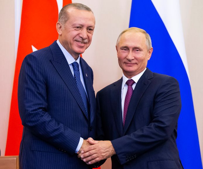 Recep Tayyip Erdogan en Vladimir Poetin.