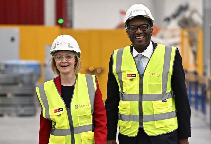 De Britse eerste minister Liz Truss en haar minister van Financiën Kwasi Kwarteng.
