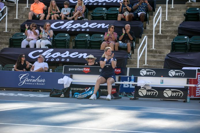 Kim Clijsters op het World Team Tennis-toernooi in de VS